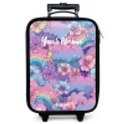 Illustratie van wolken, regenbogen en bloemen Kinderkoffer - Zwart klein -zzz_website3d