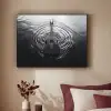 Gitaar - Hout - Water Textielframe zwart klein -sfeer1