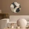 Abstract - Vormen - Modern - Beige Akoestische PET Vilt - Rond klein -sfeer1