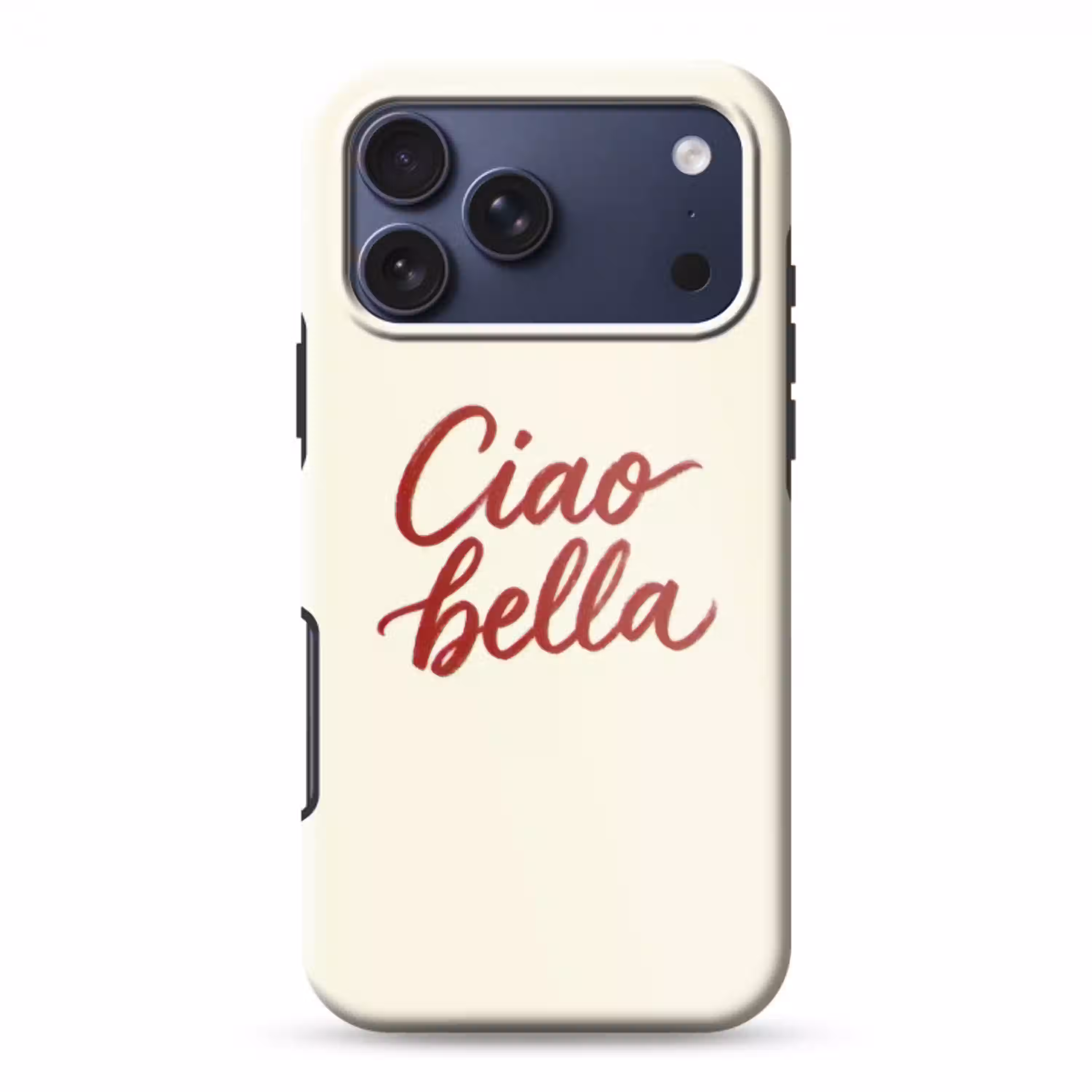Ciao bella - Rood - Wit - Minimalistisch Toughcase MagSafe Apple iPhone 17 Pro Max klein -3d