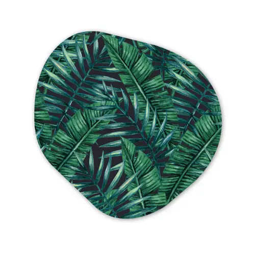 Bladeren - Inductie beschermer - Jungle - Tropical Wandcirkel Organisch Aluminium middel -3d