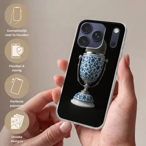 Microfoon - Delfts blauw - Muziek Telefoonhoesje iPhone 17 Pro klein -sfeer3_NL