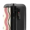 Golvende strepen in roze met bruin NBS - Handbagage koffer - Unisex middel -slot