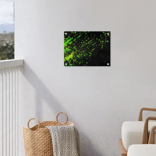 Gaming - Spetters - Groen - Chaotisch - Groen tuinposter los doek klein -sfeer8