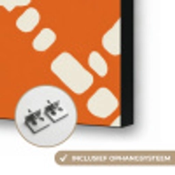 Oranje - Ruitpatroon - Wit Textielframe zwart klein 947 -USP_ophangsysteemNL