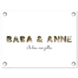 Baba & Anne - Lettercollage tuinposter los doek klein -3d