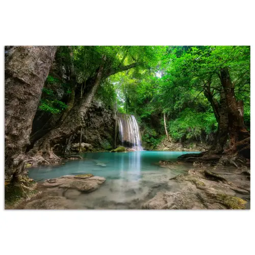 Jungle - Waterval - Planten - Water - Natuur poster papier klein -3d