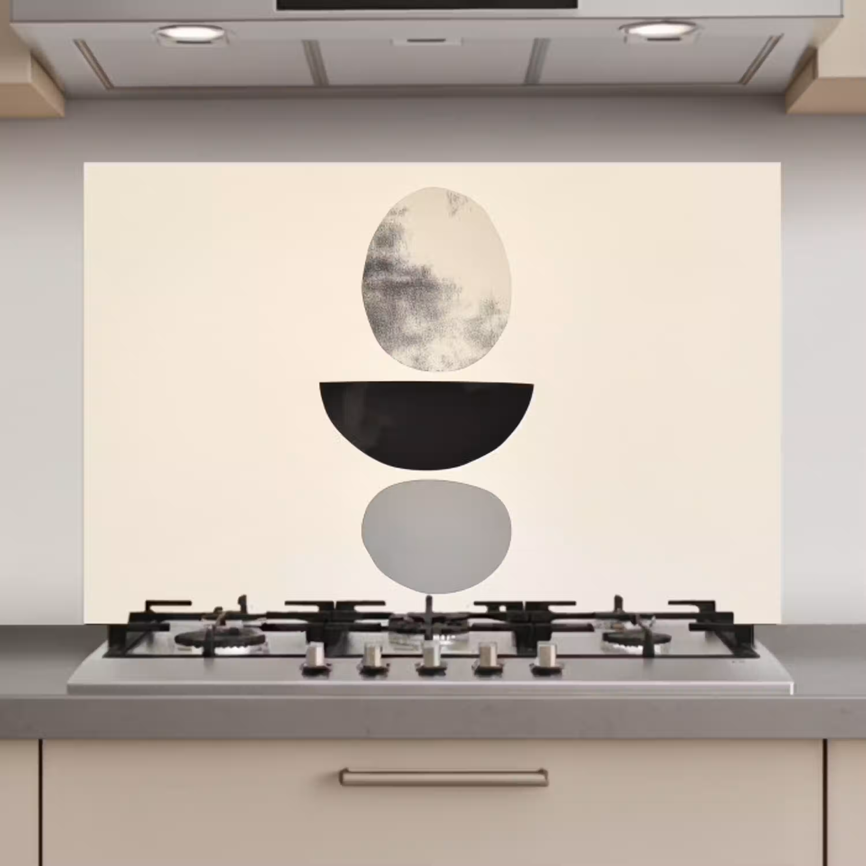 Beige - Japandi - Wabi sabi keuken achterwand spatscherm klein -3d_website