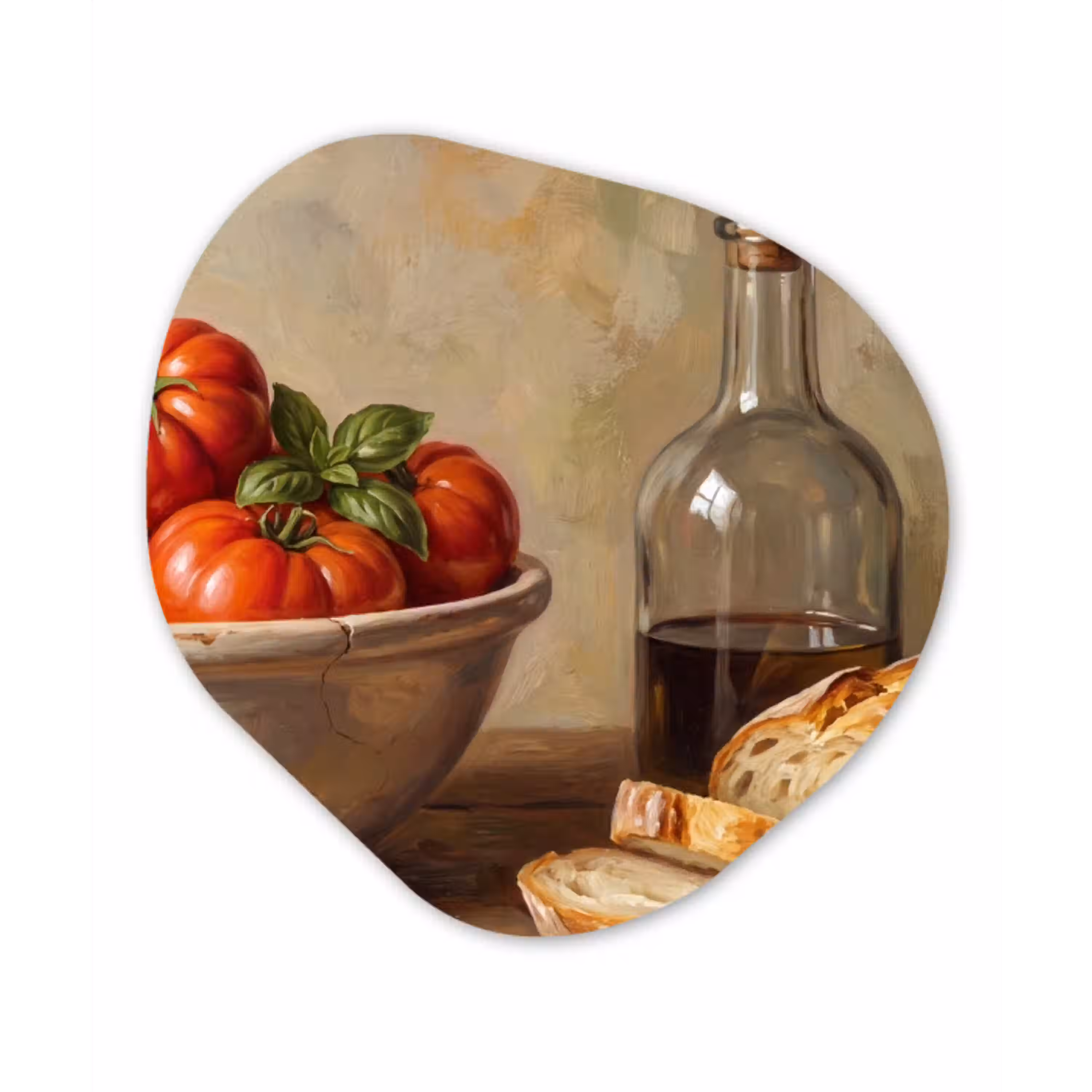 Tomaten - Kom - Eten Wandcirkel Organisch Plexiglas middel -3d