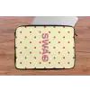 Swag - Roze - Stippen - Geel laptophoes neopreen klein -tafel