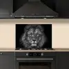 Leeuw - Dieren - Zwart - Wit keuken achterwand spatscherm klein -sfeer1