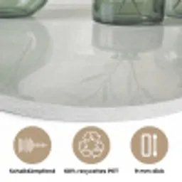 Vazen - Bladeren - Groen Akoestische PET Vilt - Rond klein -closeup_DE