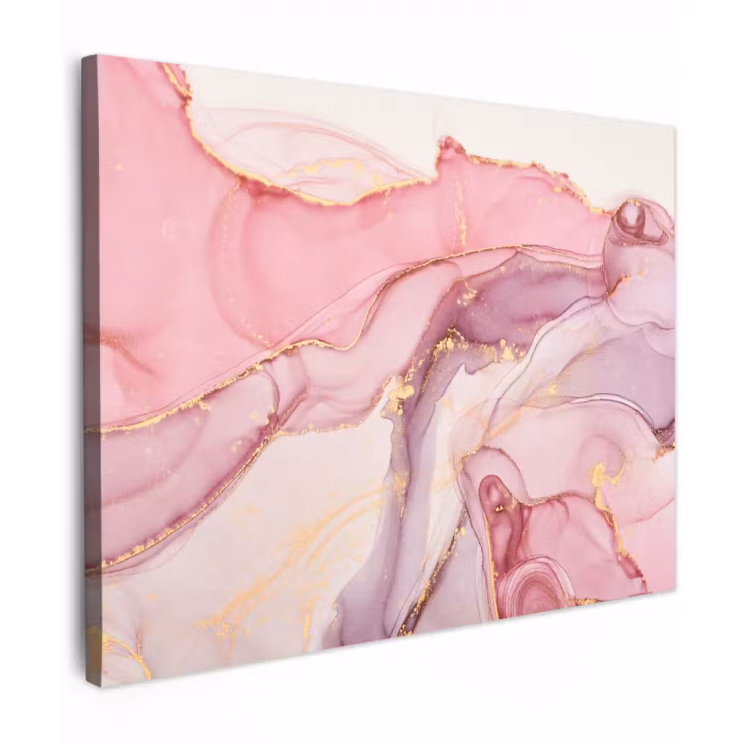 Leinwandbild - Gold - Marmor - Rosa