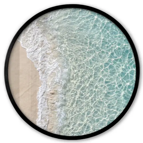 Kust - Zand - Blauw Fotolijst rond zonder passe partout klein -3d