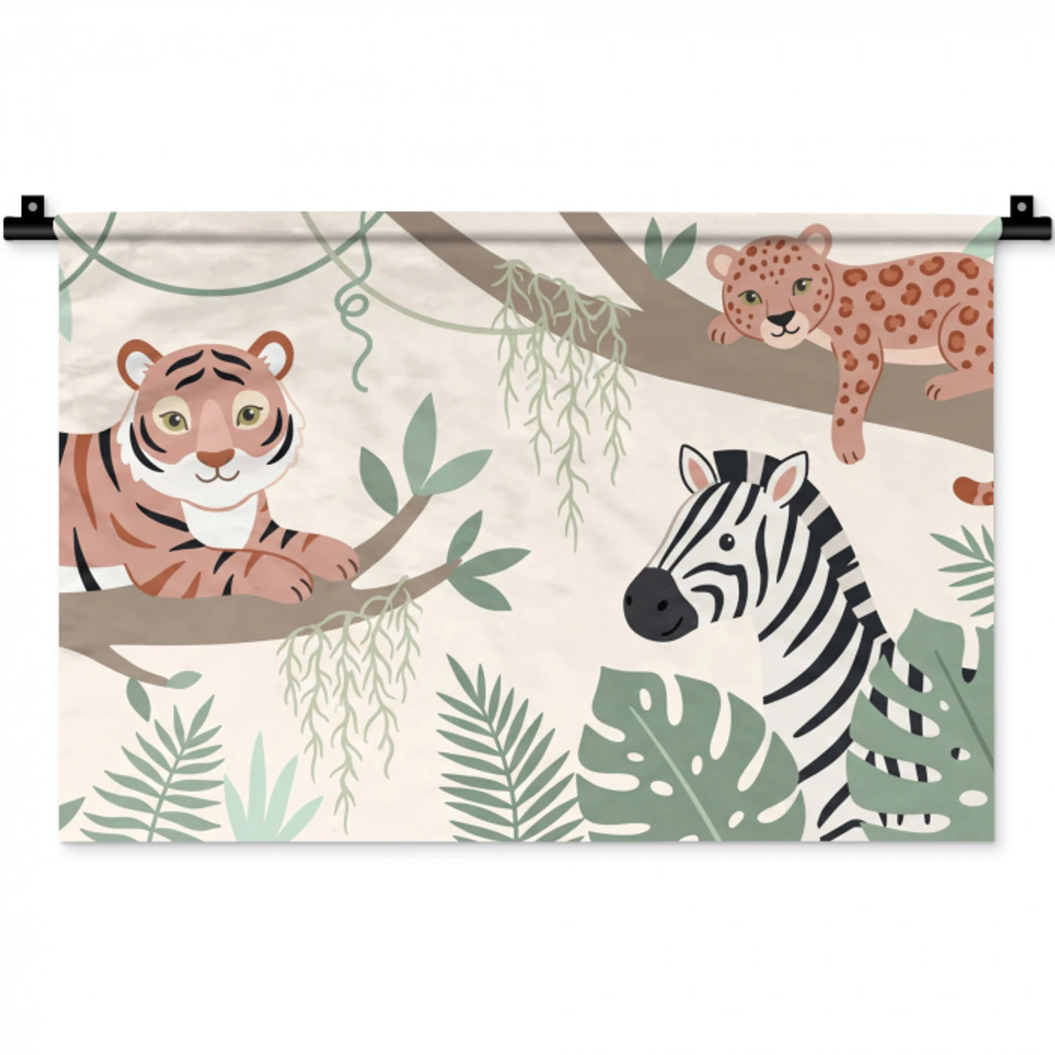Jungle - Rustiek - Pastel Wandkleed katoen klein -zz3d