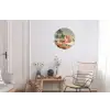 Nachtlandschap - Kamelen - Sterren - zandduinden Wandcirkel aluminium klein -woonkamer