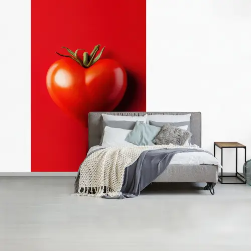 Tomaat - Rood - Hart fotobehang vinyl groot -slaapkamer
