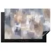 Penseelstreken - Schilderij - Beige Inductie beschermer vinyl 3mm klein -3d