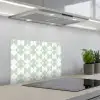 Wit - Groen - Cirkels keuken achterwand spatscherm klein 900 -3d_schuin