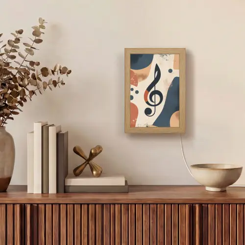 Sleutel - G - Abstract - Beige Light Box met kabel (Tafellamp) klein -sfeer2