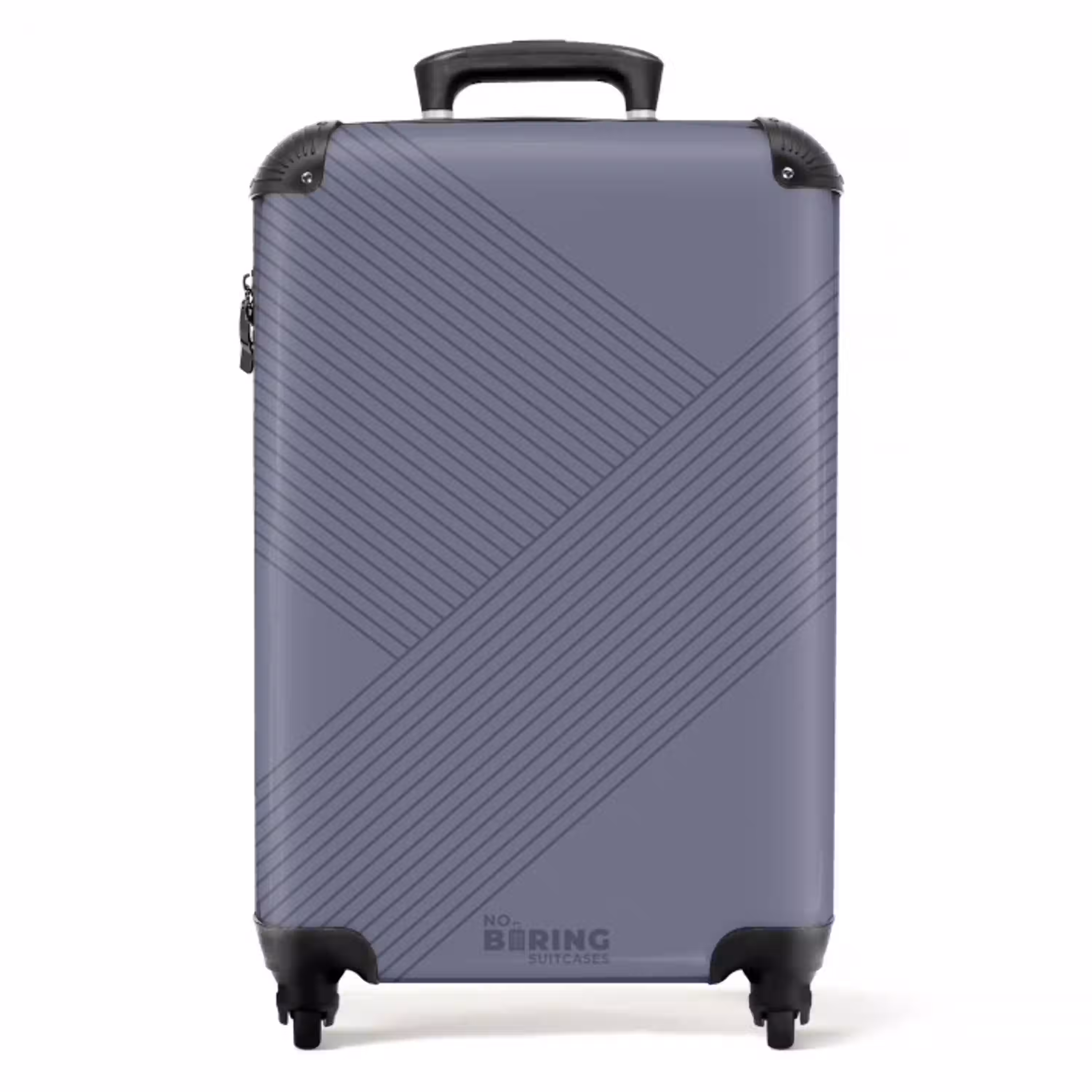 Minimal - Kruisende lijnen op grijsblauw NBS - Handbagage koffer - Unisex middel -productfoto_recht