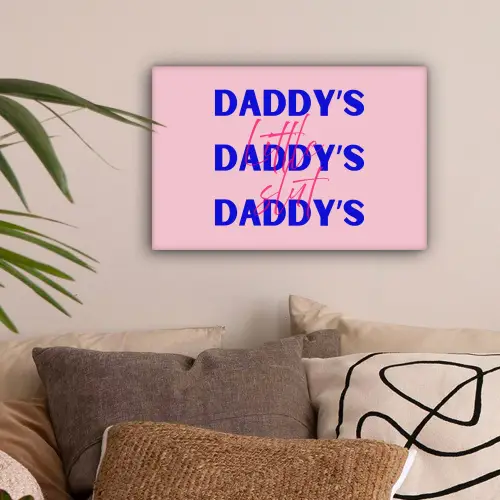 Daddy's - Blauw - Blokletters canvas 2cm klein -sfeer1