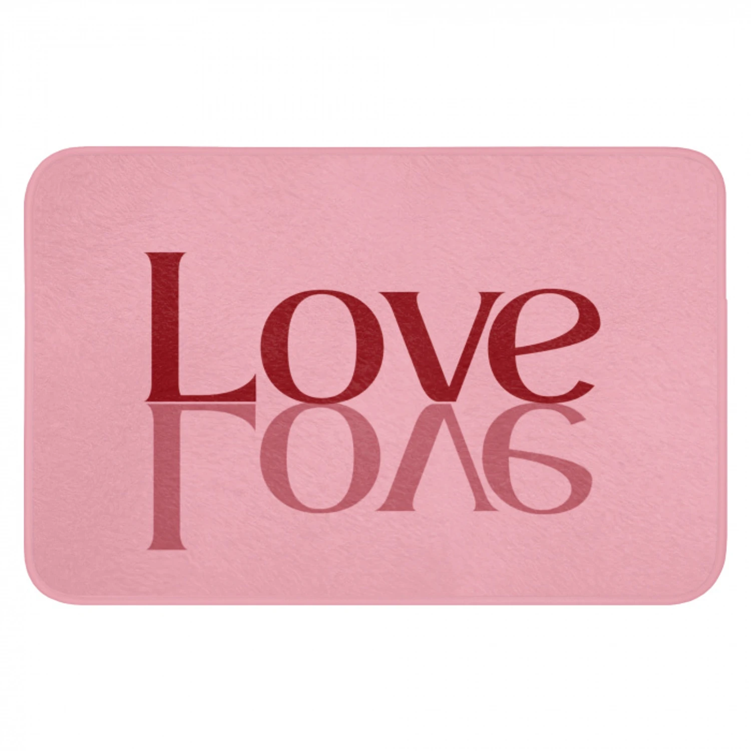 Love - Roze - Spiegeling Badmat klein -3d