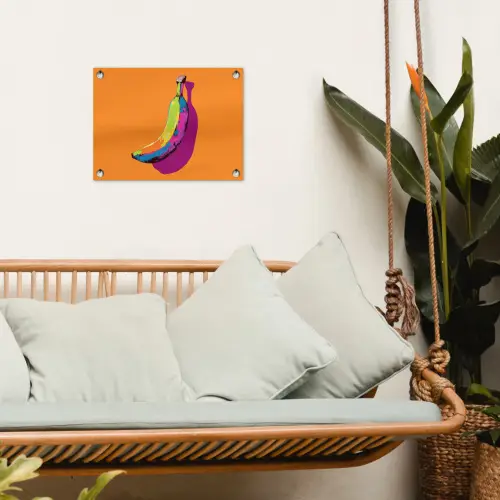Felle kleuren - Banaan - popart tuinposter los doek klein -sfeer7