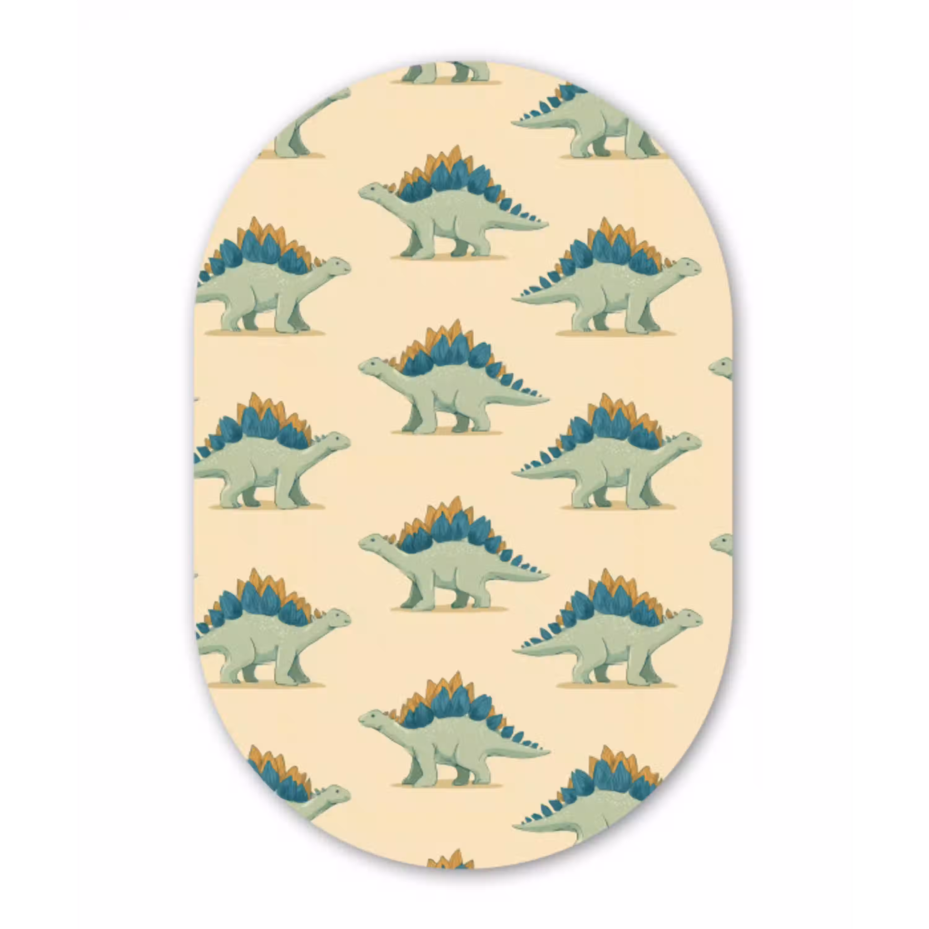 Dino - Patroon - Groen Wandcirkel Ovaal Aluminium middel 839 -3d