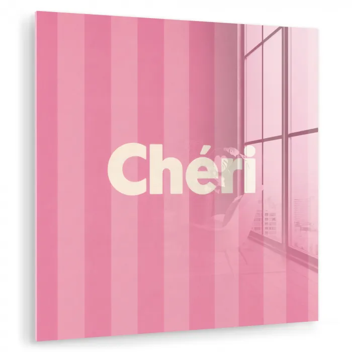 Gestreept - Roze - Chéri plexiglas 5mm klein -zzzproduct_nieuw
