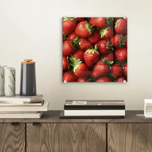 Aardbei - Fruit - Rood plexiglas 5mm klein -sfeer1