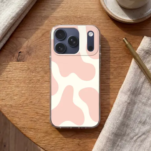 Vlekken - Wit - Roze - Patronen - Minimalistisch Telefoonhoesje iPhone 17 Pro klein -sfeer1