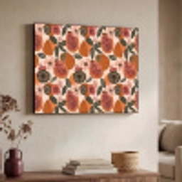 Papaja - Bloesem - Oranje Textielframe zwart klein 947 -sfeer3