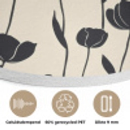 Tulpen - Patroon - Zwart Akoestische PET Vilt - Rond klein 838 -closeup_NL