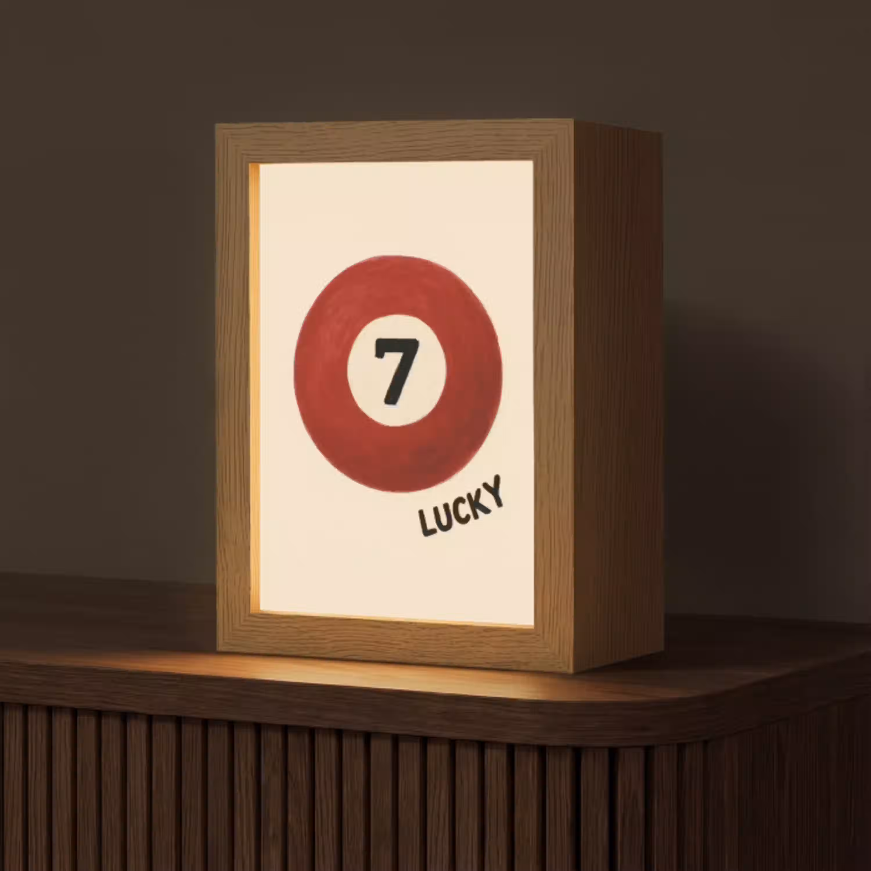Cirkel - Zeven - Lucky - Rood Light Box met kabel (Tafellamp) klein -z3d_website