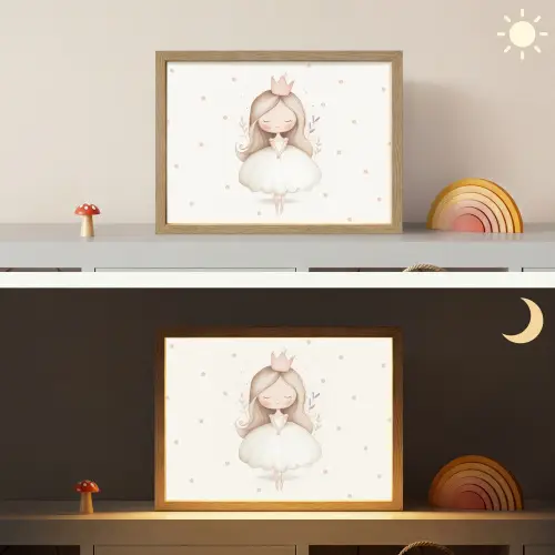 Ballerina - Prinses - Stippen Light Box met batterij (Wandlamp kind) middel -sfeer3_kind