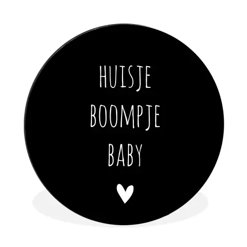 Spreuken - Huisje boompje baby - Quotes Wandcirkel aluminium klein -3d
