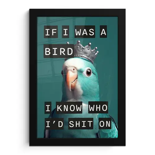 Parkiet - Turquoise - Quotes - Decoratie fotolijst zwart zonder passe partout klein -3d
