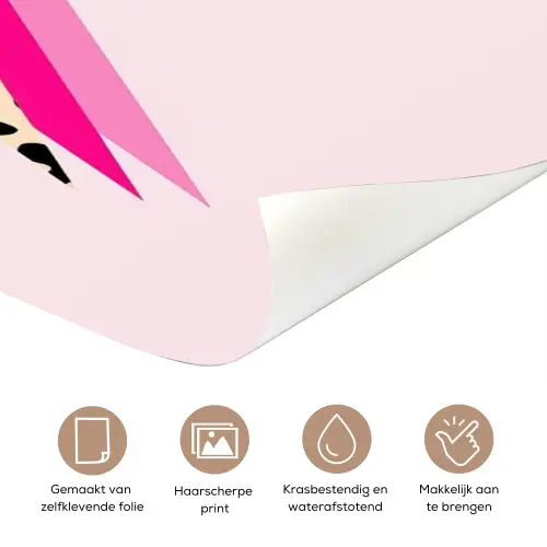 Stippen - Roze - Bliksem deurposter klein -closeup_NL