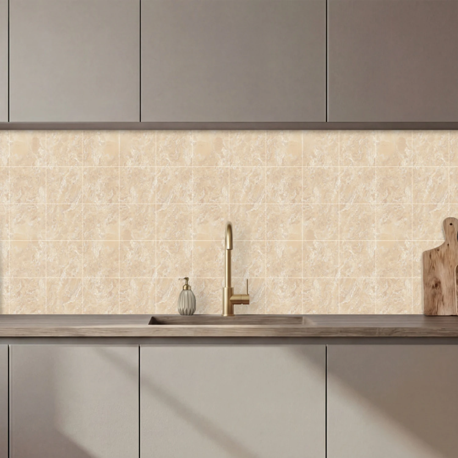 Marmer - Tegels - Beige keuken achterwand 2 middel 871 zz_3dshopping