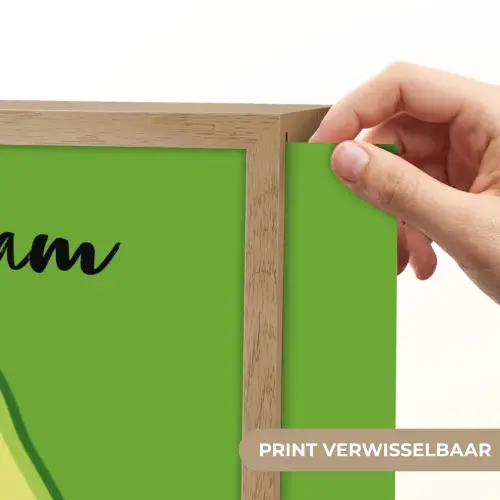 Avocado - Groen - Pit - Gezichtje Light Box met batterij (Wandlamp kind) middel -USP_websiteprintNL