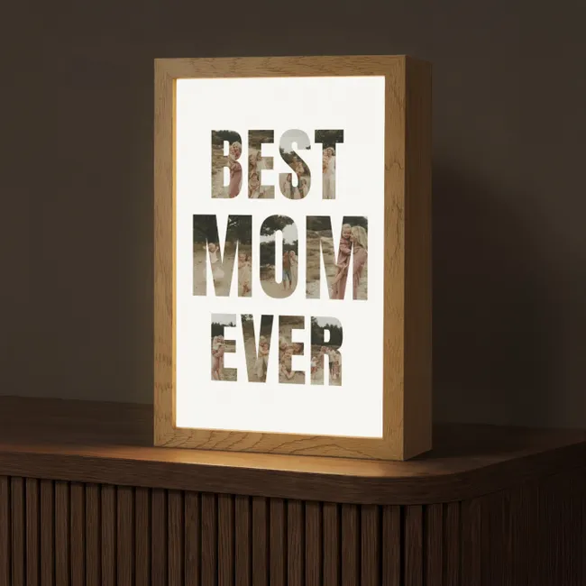 Gepersonaliseerde Lightbox - Best Mom Ever - Lettercollage