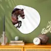 Paard - Springen - Modern Wandcirkel Organisch Aluminium middel -sfeer2