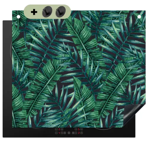 Bladeren - Inductie beschermer - Jungle - Tropical Inductie beschemer met haakjes middel -3d