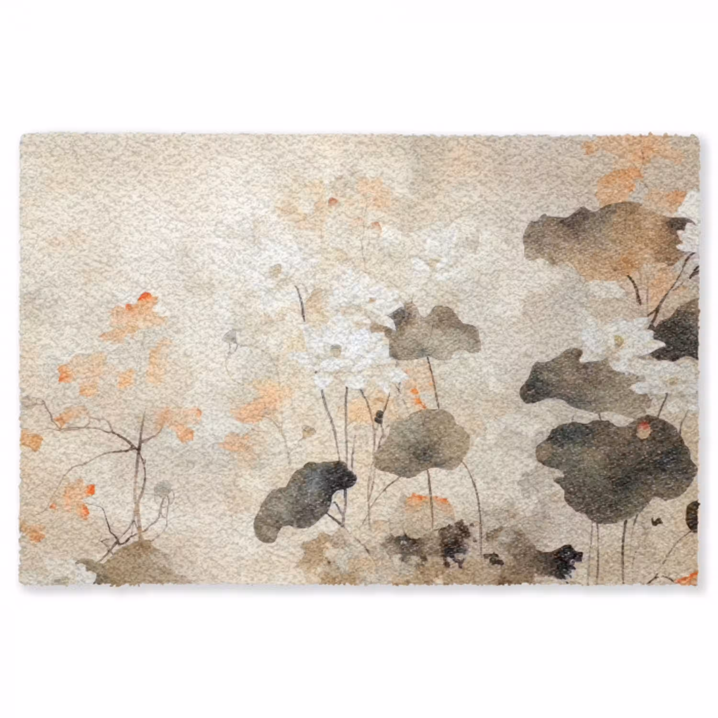 Bloemen - Japandi - Wabi sabi Vloerkleed Rechthoek klein -3d