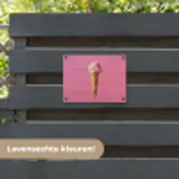 Hoorntje - Schepijs - Roze tuinposter los doek klein -sfeer3