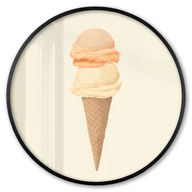 Ronde fotolijst - Minimalistisch - Schepijs - Hoorntje - Beige