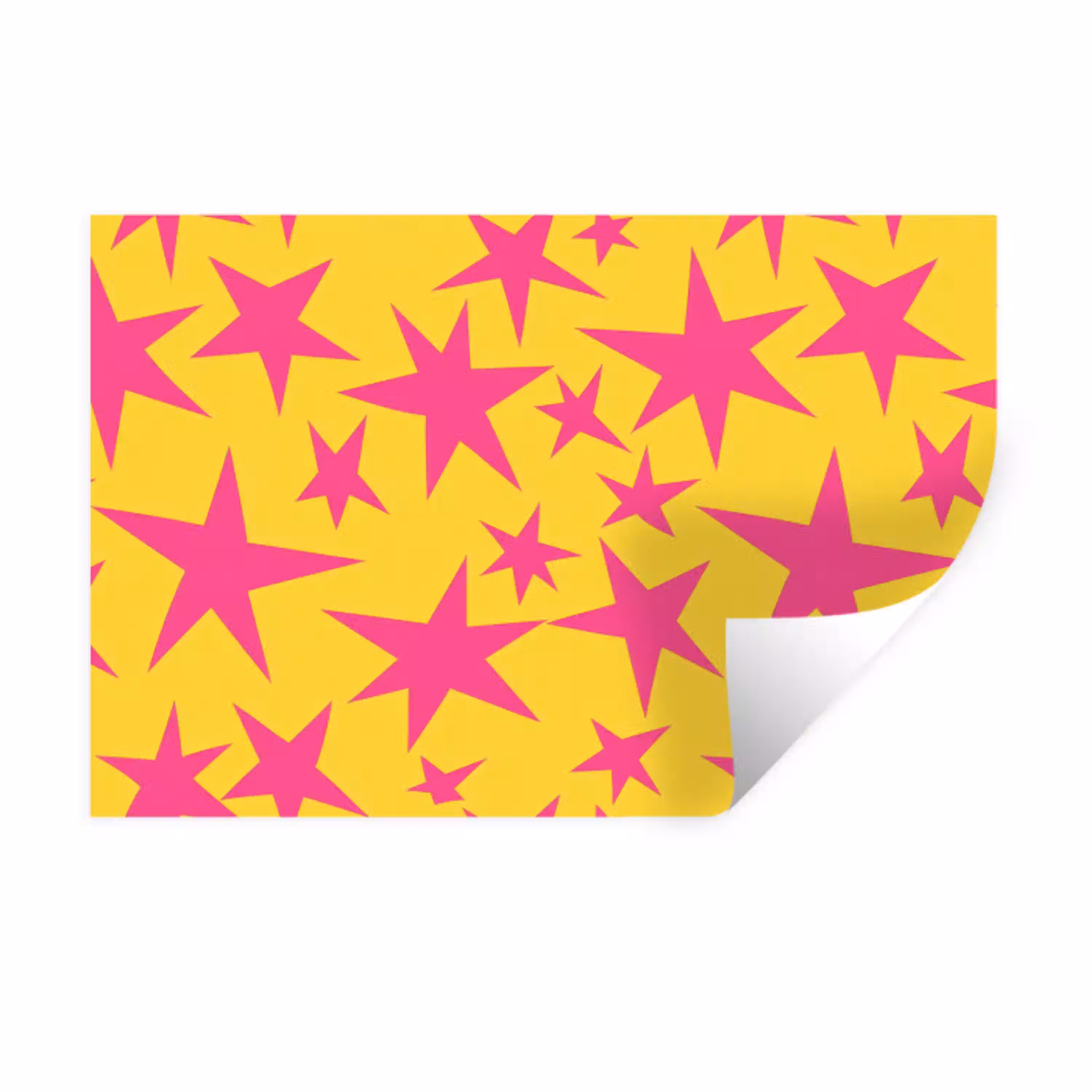 Sterren - Patroon - Roze - Geel Muursticker klein 286 -3d