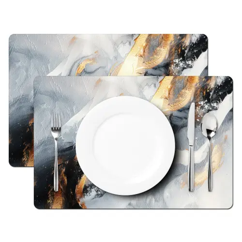 Abstract - Goud - Verf - Aesthetic - Art Placemat vinyl groot -zzsfeer2_Kitchenyeah-website