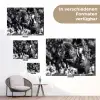 Springen - Paard - Zwart - Wit tuinposter los doek klein -Xsfeer9_DE